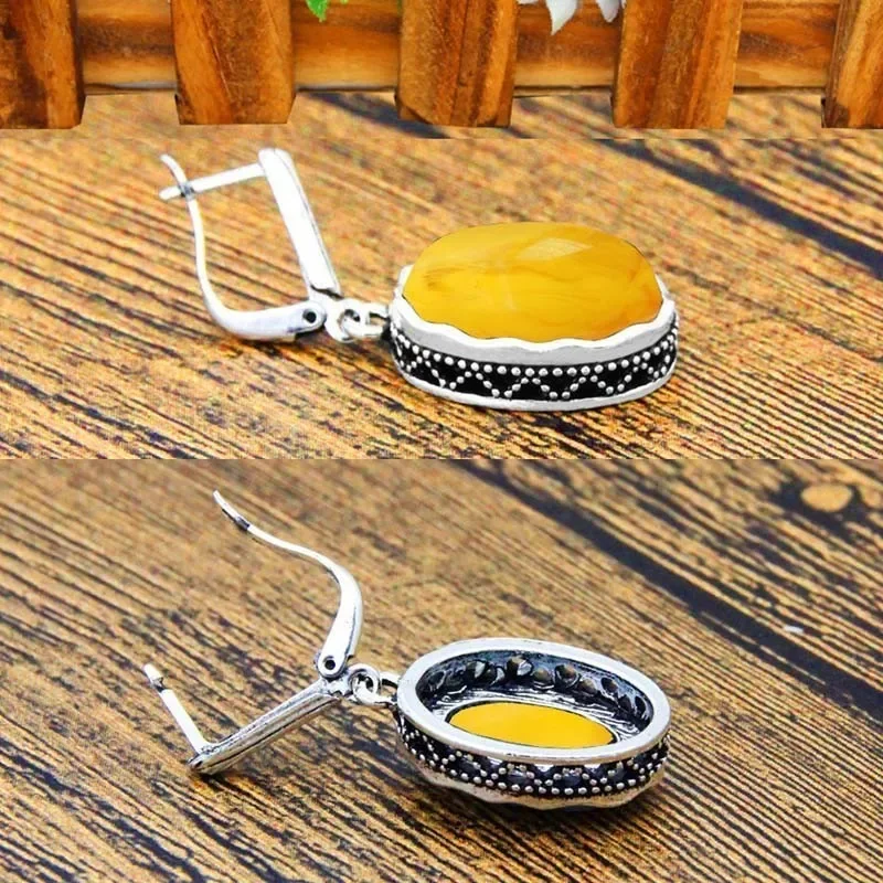 Anstory Simulated Beeswax Necklace Earrings Set Chokers Stainless Steel Chain Hollow Flower Pendant Fashion Jewelry