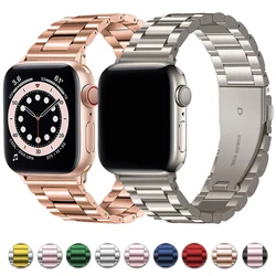 Pulseira de aço inoxidável para Apple Watch Band, bracelete de metal, iWatch, Série Ultra2, 10, 9, 8, 7, SE, 6, 5, 4, 46mm, 49mm, 40 milímetros, 44 milímetros, 42 milímetros, 41 milímetros, 45 milímetros