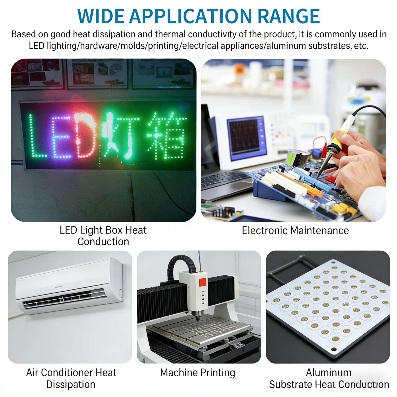 Thermal Conductive Double-Sided Tape for LED Light Strips, LCD TV Modification Kit, Electronic Chip Component Heat Dissipation view 4