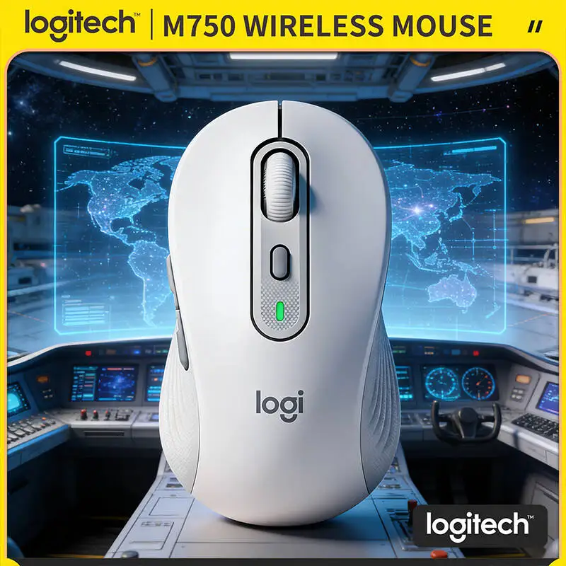 

Logitech M750 Signature Plus Mouse - Rubber Grips, Smart Wheel, Silent Clicks, 24-Month Battery, 10m Range, Bluetooth/2.4G