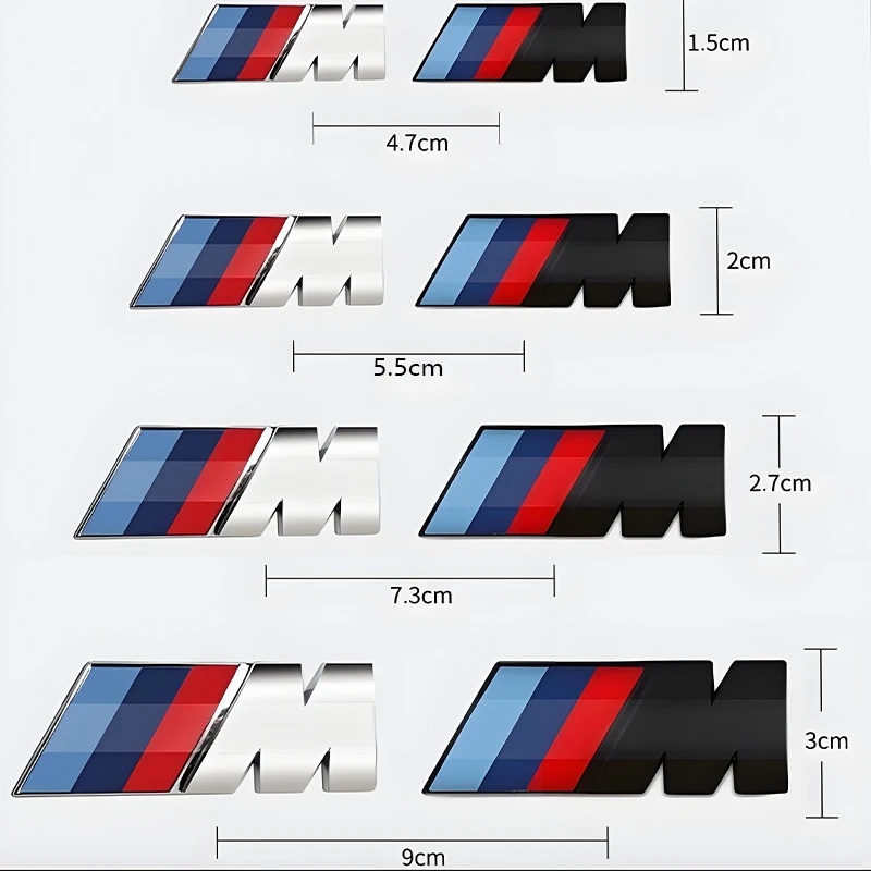Pour BMW M M3 M5 M6 X3 E46 E90 F30 G20 E36 45mm 55mm 73mm 90mm voiture M Logo garde-boue emblème latéral coffre arrière Badge autocollant accessoires