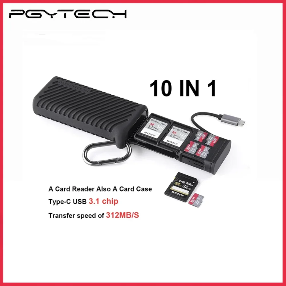 PGYTECH CreateMate High-Speed Card Reader & Case SD TF SIM Dual Slot Data Transfer Memory Card USB 3.1 Type-C For Cameras/phone