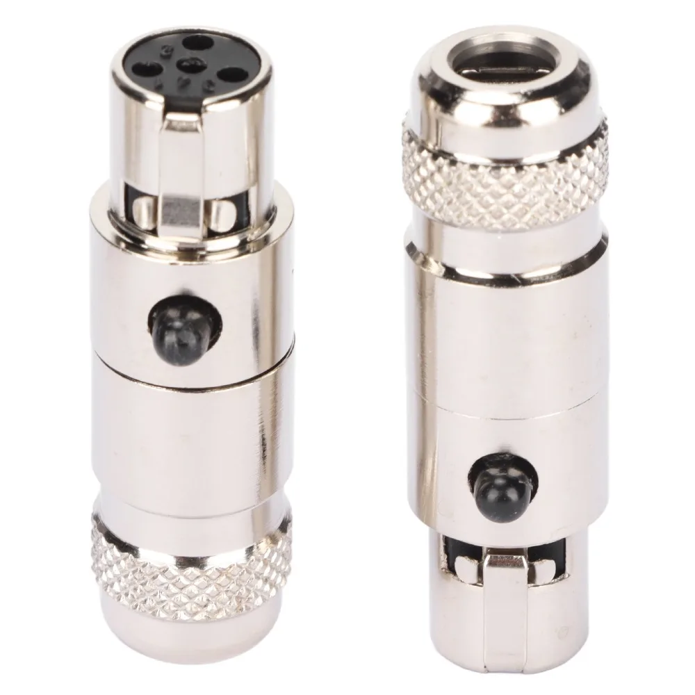 10PCS Metal 4 Pin Mini XLR Female Connectors Noise Reduction Protective Shielding 4 Cores XLR Female Plug