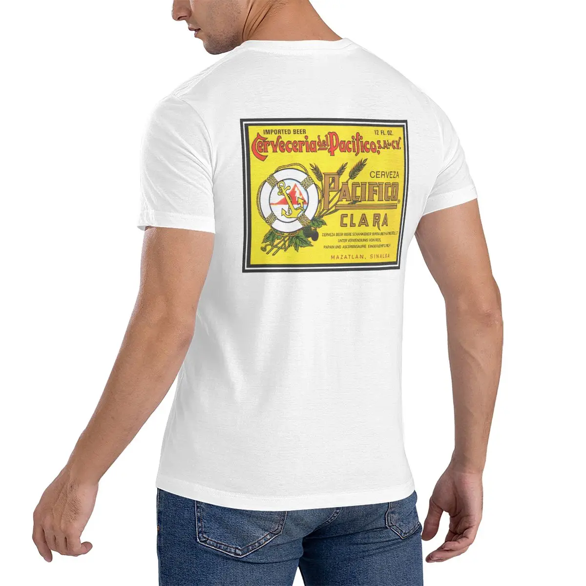 Pacifico Clara cerveza Tシャツ、ビールケーブルの日産の背景、観光アンカーsz、大