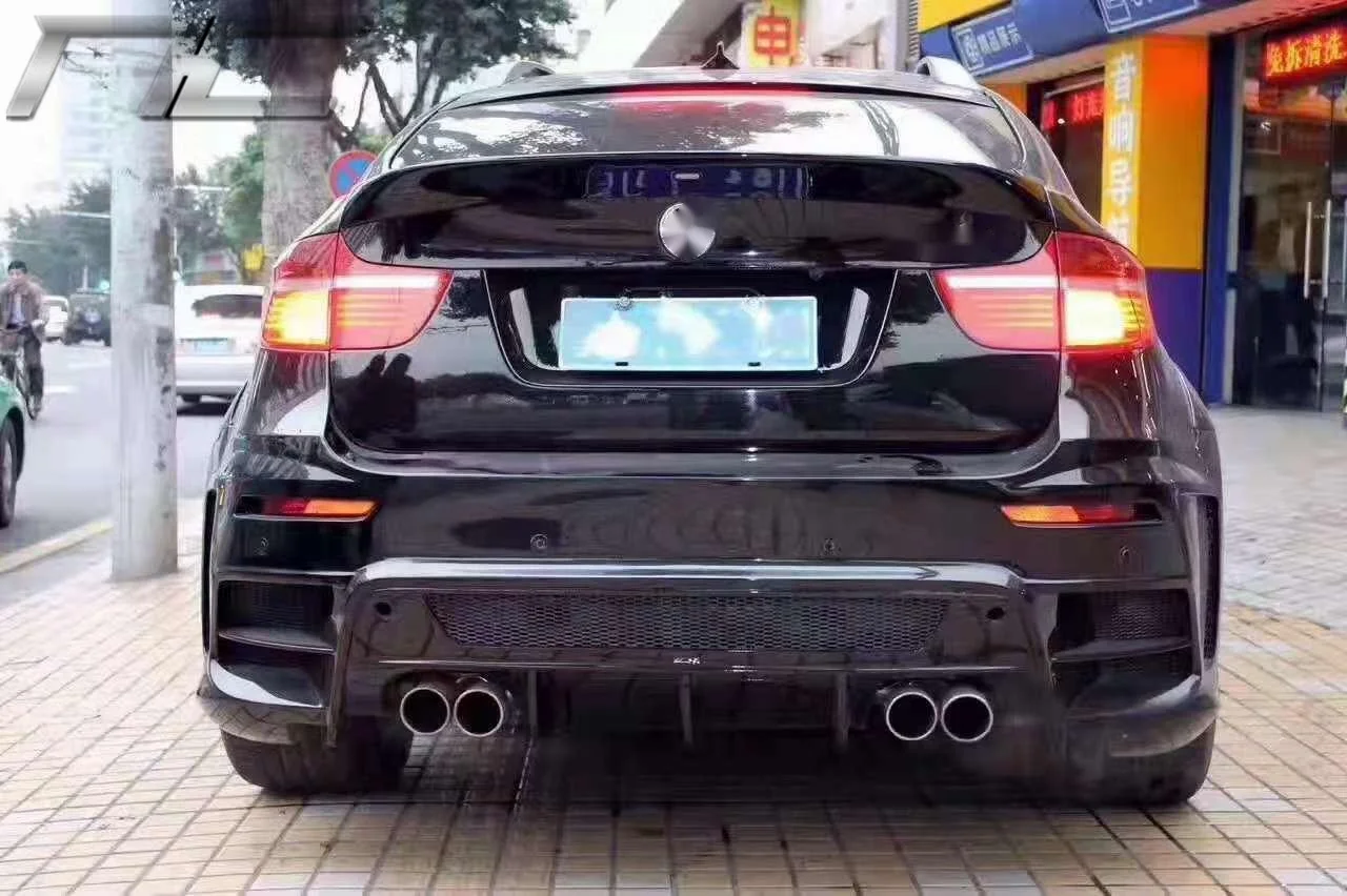 X6 E71 LM Style wide body kit With 4 output central Exhaust For BMW X6 X6M E71