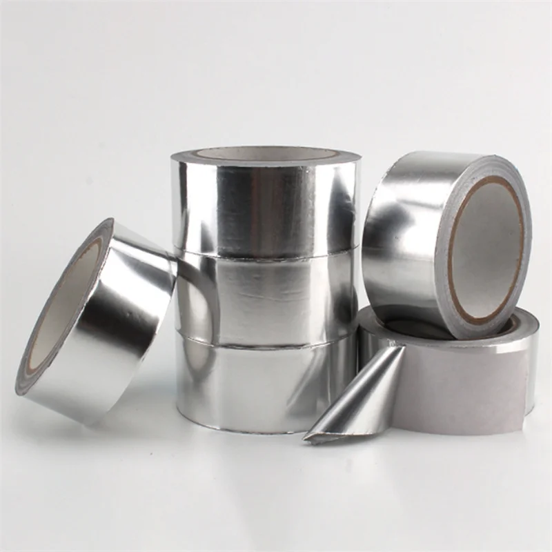 1pc Aluminium Foil Adhesive Sealing Tape Thermal Resist Duct Repairs High Temperature Resistant Foil Adhesive Tape