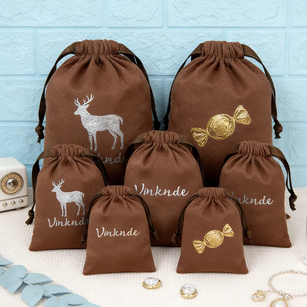 

100 шт. индивидуальных бархатных мешочков для кофе, украшений, парфюмерии, лака для ногтей, роскошных подарочных упаковок, фланелевых пылезащитных мешочков на шнурке