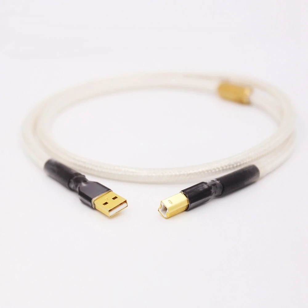 Cable Usb QED Hifi de alta calidad, Cable de datos DAC de alta calidad 6N OCC tipo A-B, chapado en plata