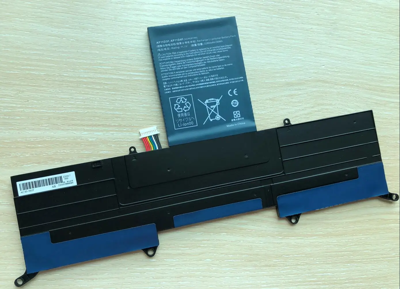 Seagullstar bateria do notebook para acer aspire s3 S3-951 S3-951-2464G24iss S3-951-6464 S3-951-6646 bateria do portátil ap11d3f ap11d4f