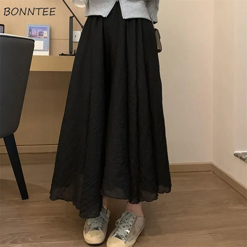 

Skirts Women Fairycore Literary Ruffles Spring Loose Female Vintage Korean Style New Casual Empire Harajuku Simple Daily