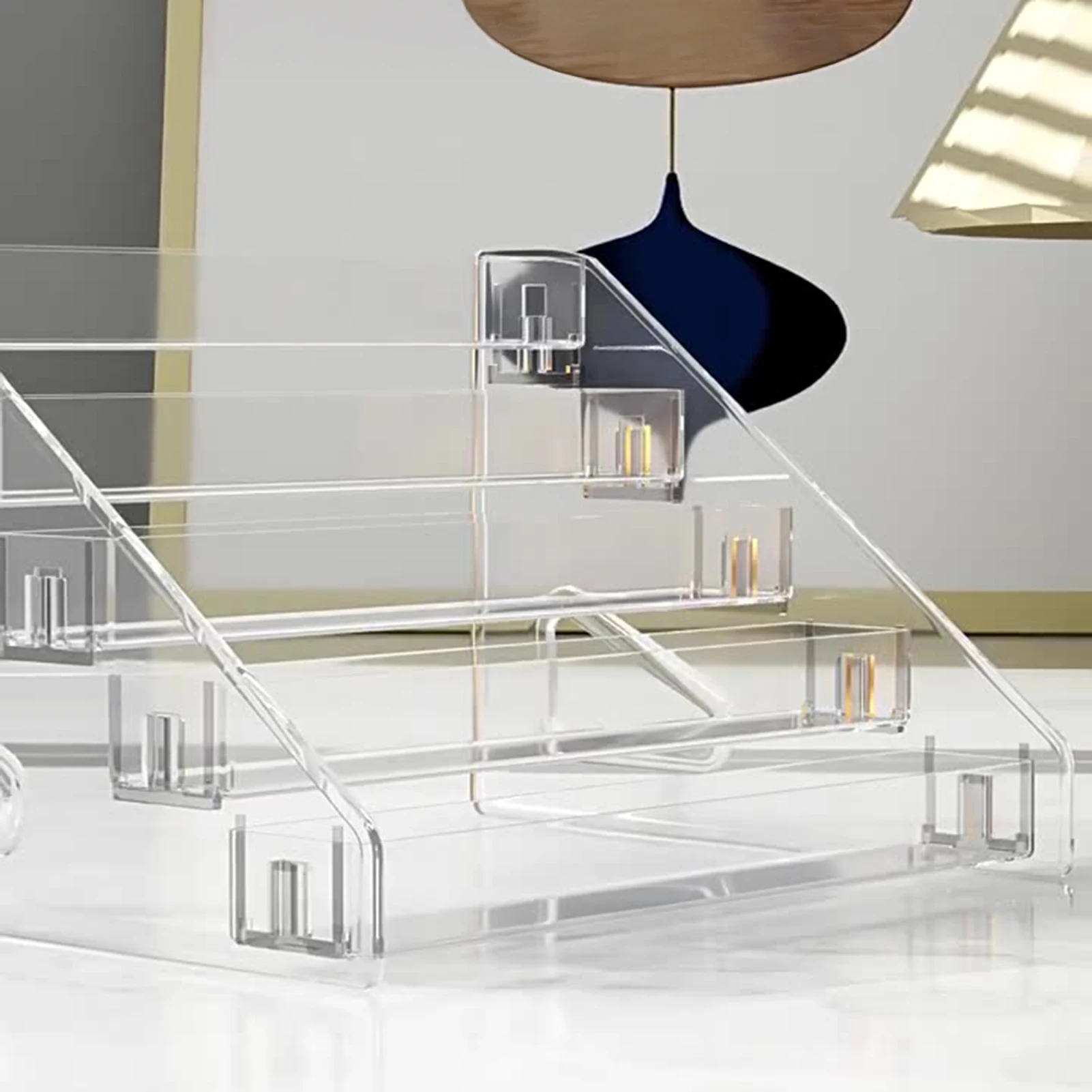 3-7 Ebenen Transparenter Kunststoff Kosmetik-Organizer Präsentationsständer Klare Aufbewahrungsbox Make-up Pinsel Lippenstifte Halter Desktop-Aufbewahrung – Detail 1