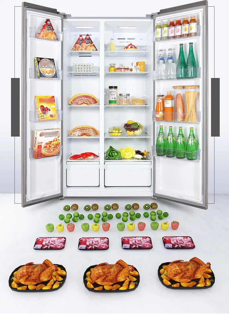 -519L double-door air-cooled frost-free gray premium design refrigerator