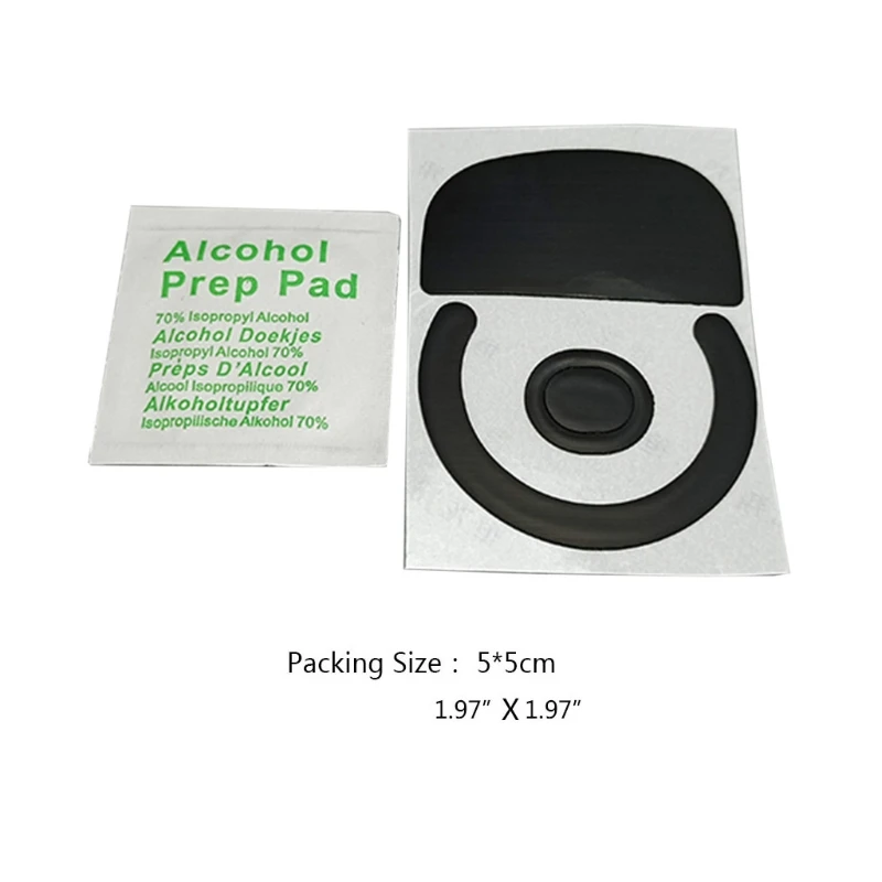 1Set Mouse Skates Feet Pads Mouse Feet Sticker for G Superlight Mouse Black Rounded Curved Edges