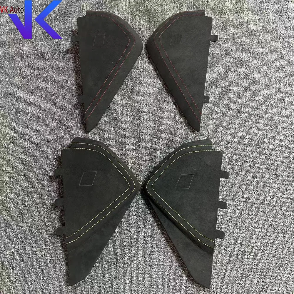 Para Audi A4 Q5 Alcantara costura roja cubierta de tablero de costura amarilla logotipo RS/S