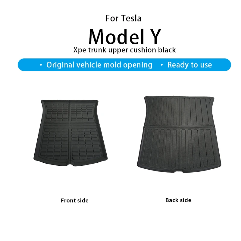 Suitable for 2021-2024 –  Tesla Model Y Black XPE Upper Trunk Cargo Liner, Waterproof & Durable Rear Storage Mat