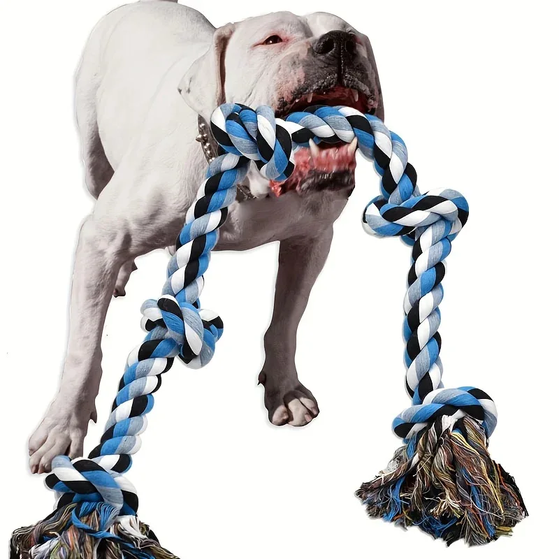 

Heavy Duty Dog Rope Toy for Aggressive Chewers Extra Long Durable Chew Toy with Teeth Cleaning Dental Care for Large Medium