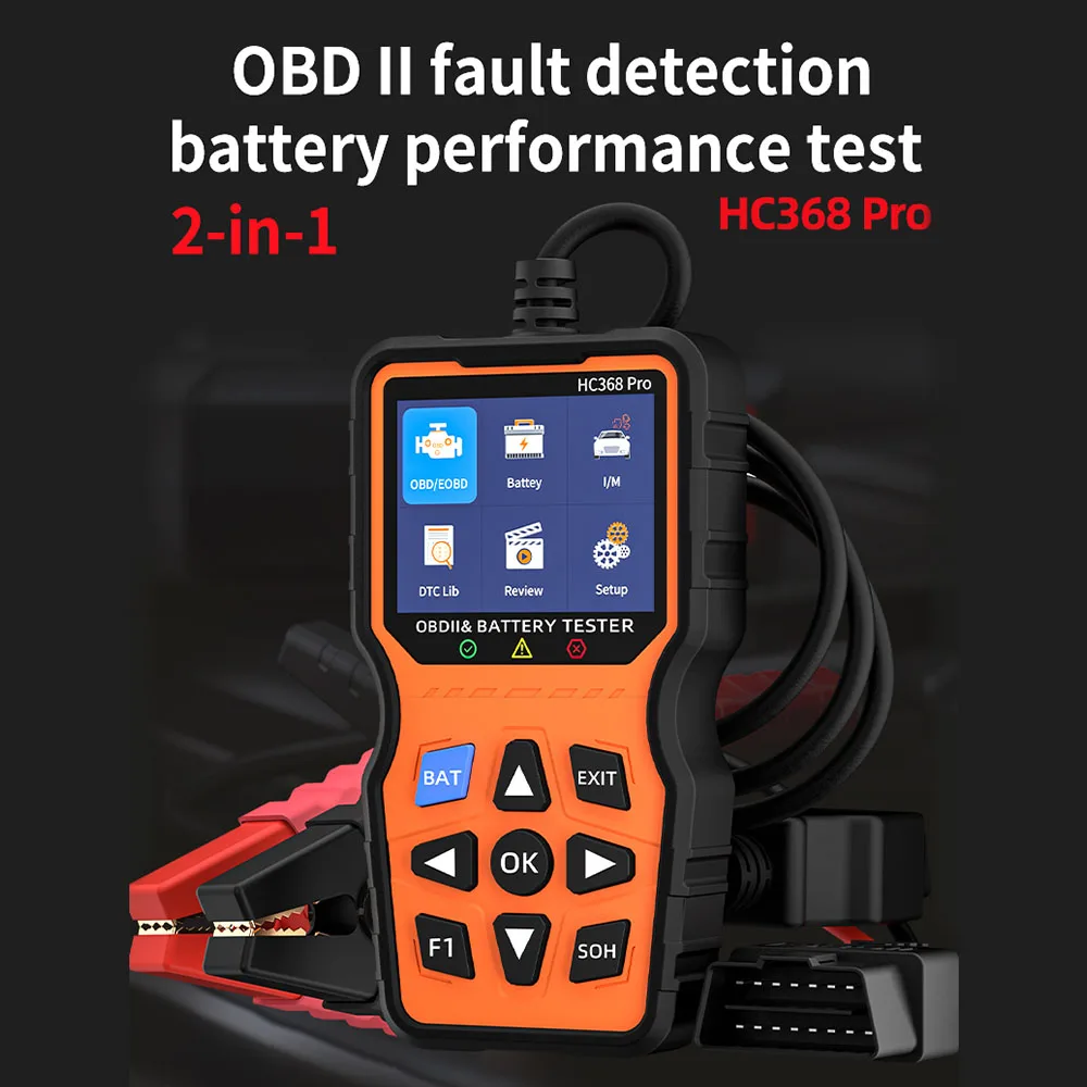 

Тестер неисправностей автомобильного аккумулятора, очистка кода неисправности, сканер OBD II, проверка системы двигателя, универсальный тестер аккумулятора HC368 Pro, считыватель кодов