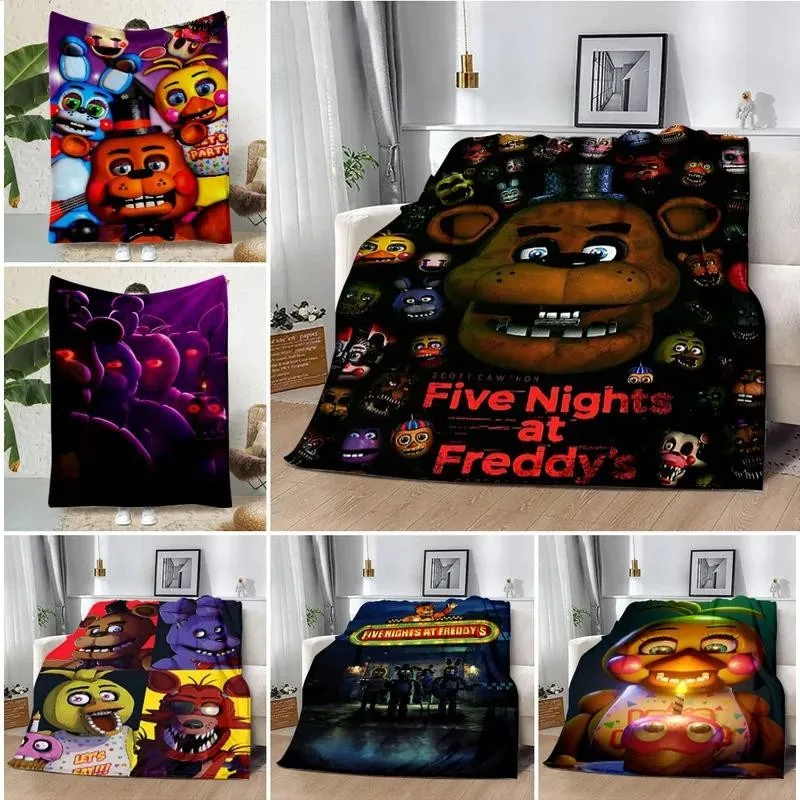 Cartoon Five Nights at Freddys Printed Blanket  Soft Comfortable Warm for Home Travel and Birthday Gifts