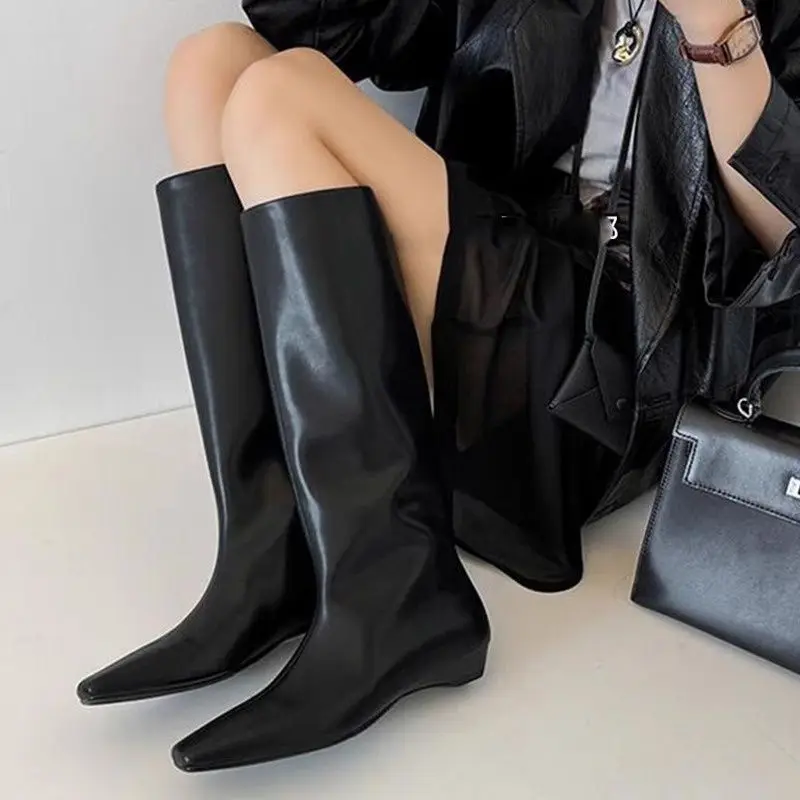 

Long boots 2026 Spring and Autumn new style with simple sleeves that do not reach the knee for women's boots
