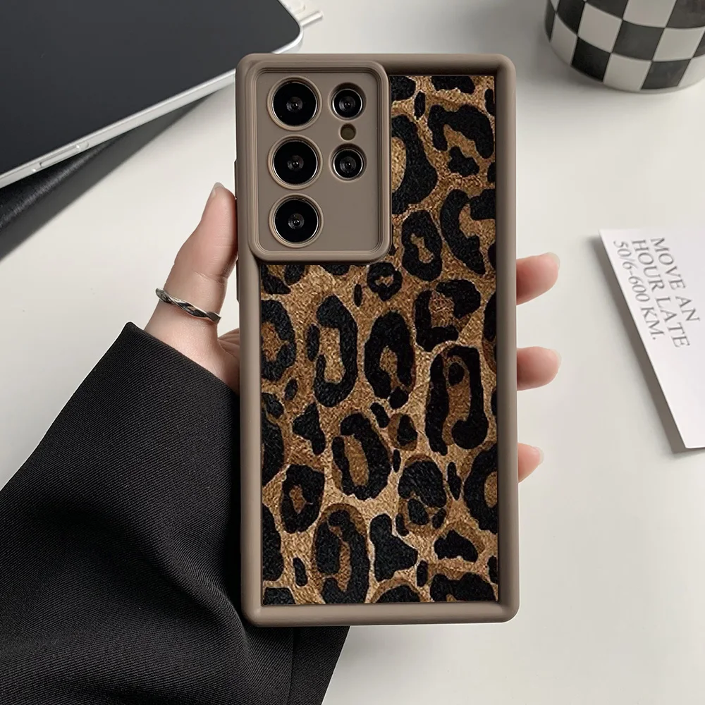 Leopard Print Phone Case For Samsung A16 A06 A55 A54 5g A34 A53 A25 A52 A32 A73 A24 A35 A15 S21 S23 FE S22 S24 Ultra Plus Cover