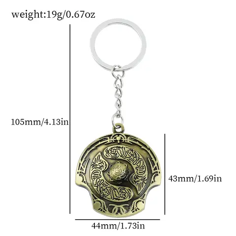 Game Dota 2 Immortal Champion Shield Keychain Metal Talisman Aegis of Champions Pendant Jewelry Accessories Gift