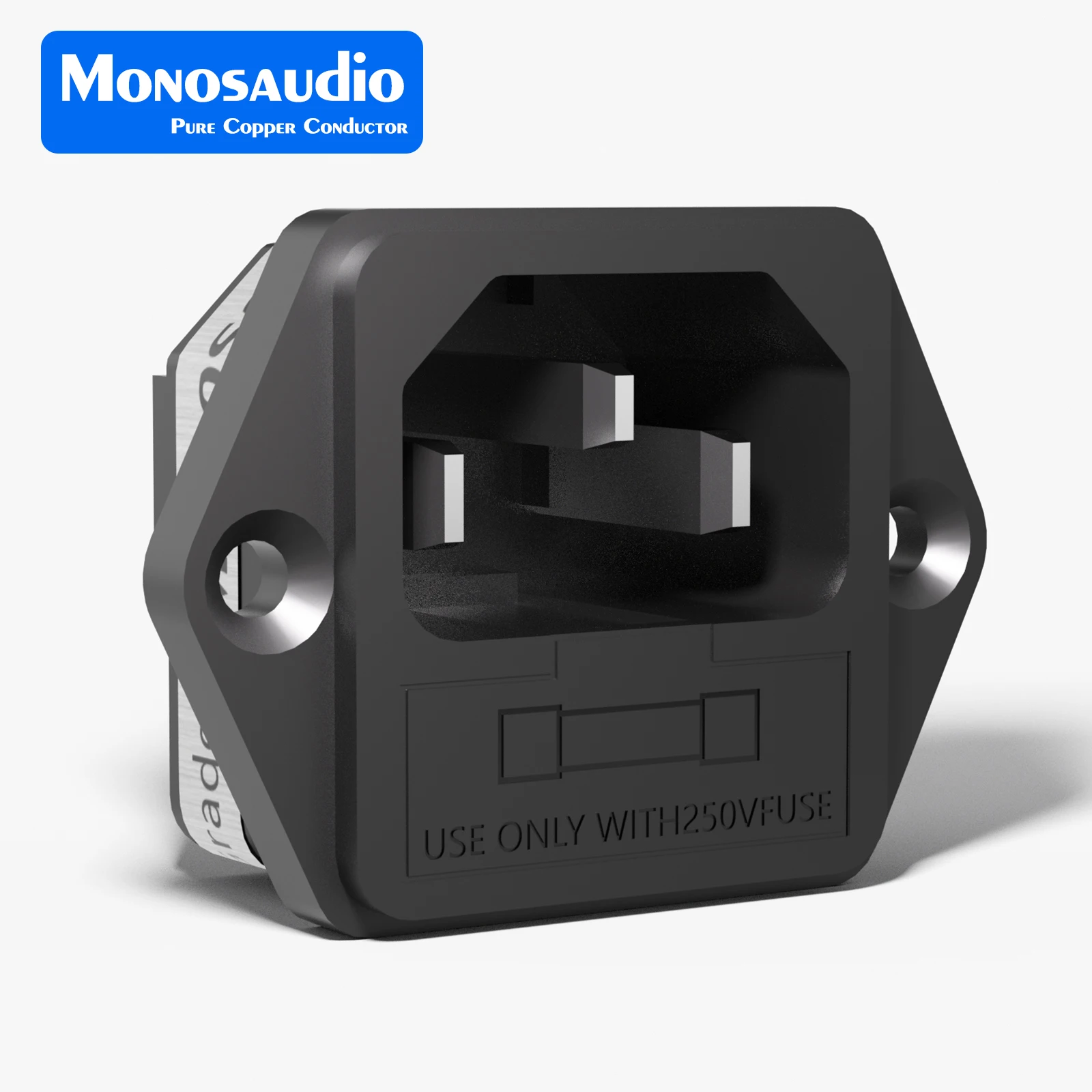 

Monosaudio IF76G/R Pure Copper Rhodium or Gold Plated Fused IEC Socket/Connector IEC Inlet with Fuse Holder