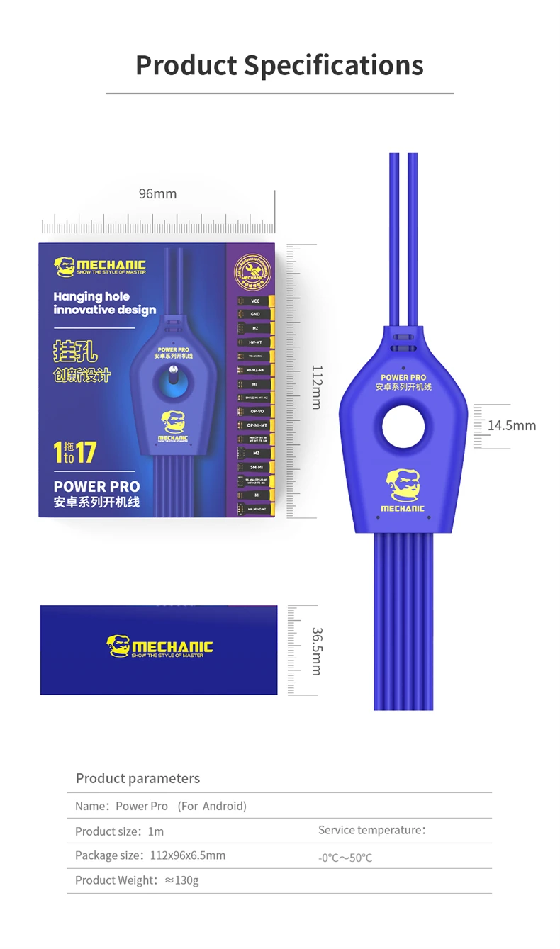 MECHANIC Professional Power Air Power Pro Boot Cable para iPhone 6G-14 Pro Max Samsung Android Mobile Phone Boot Line