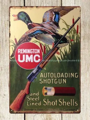 Remington UMC Auto Loading Shotgun Standing metal tin sign reproductions