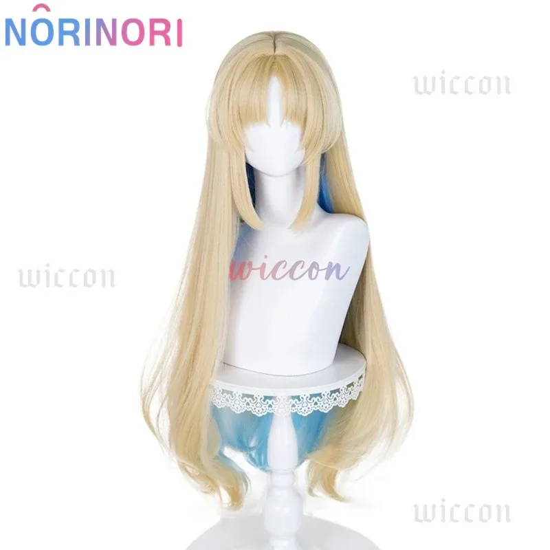 Wig Cosplay CyWuthering Waves Cartethyia Fleurdelys Rambut Panjang Pirang Beige Hiasan Kepala Telinga Tanduk Alat Peraga Pesta Halloween