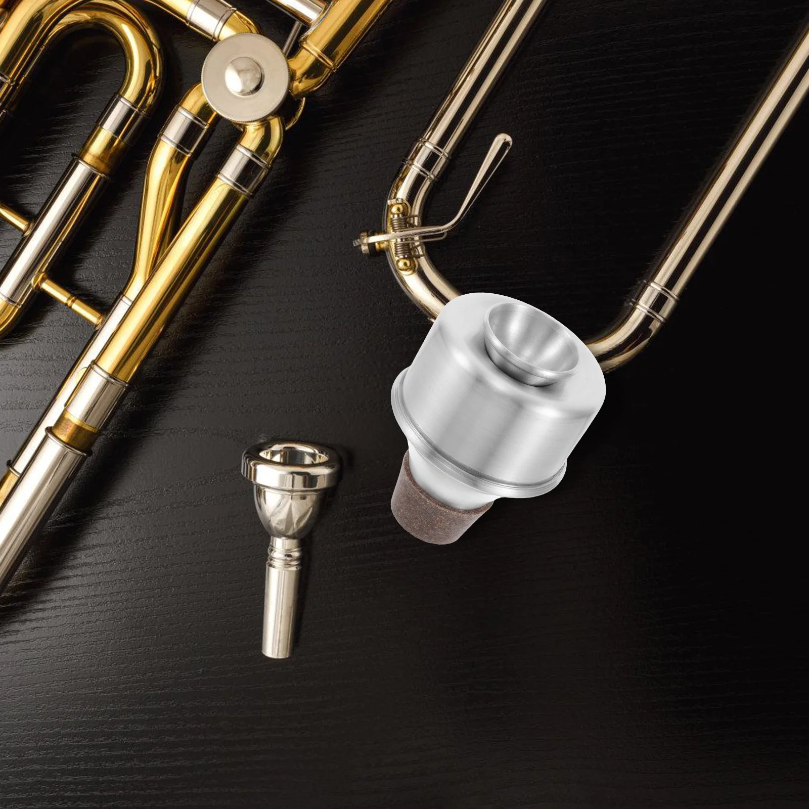 كتم صوت البوق المعدني المستقيم للمنزل، جزء بديل لآلة كتم الصوت للمبتدئين من سبائك الألومنيوم