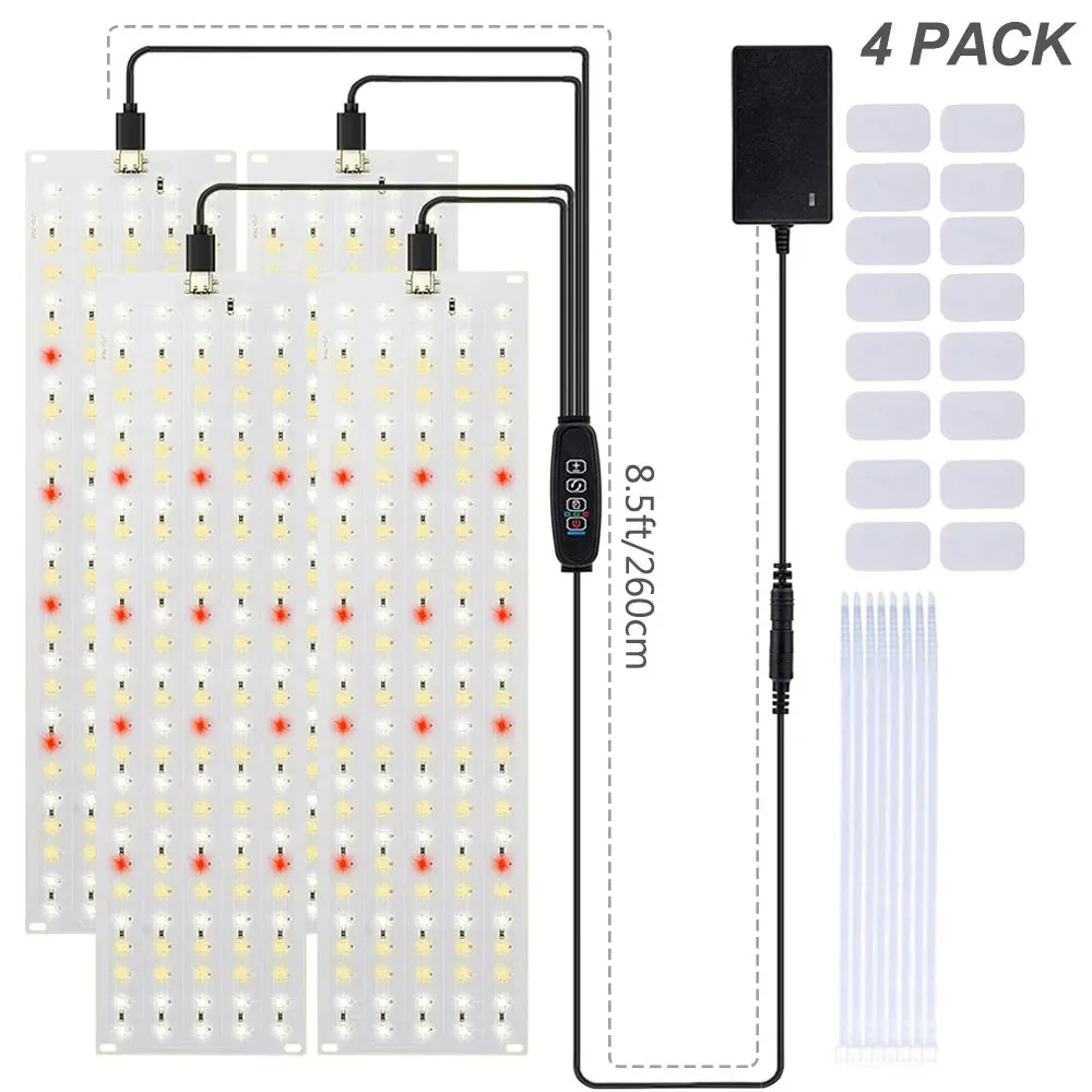 LED Grow Panel Light Ultra-cienkie, pełne spektrum, ściemnialny timer Światła roślin pod szafką Lampa do uprawy roślin doniczkowych