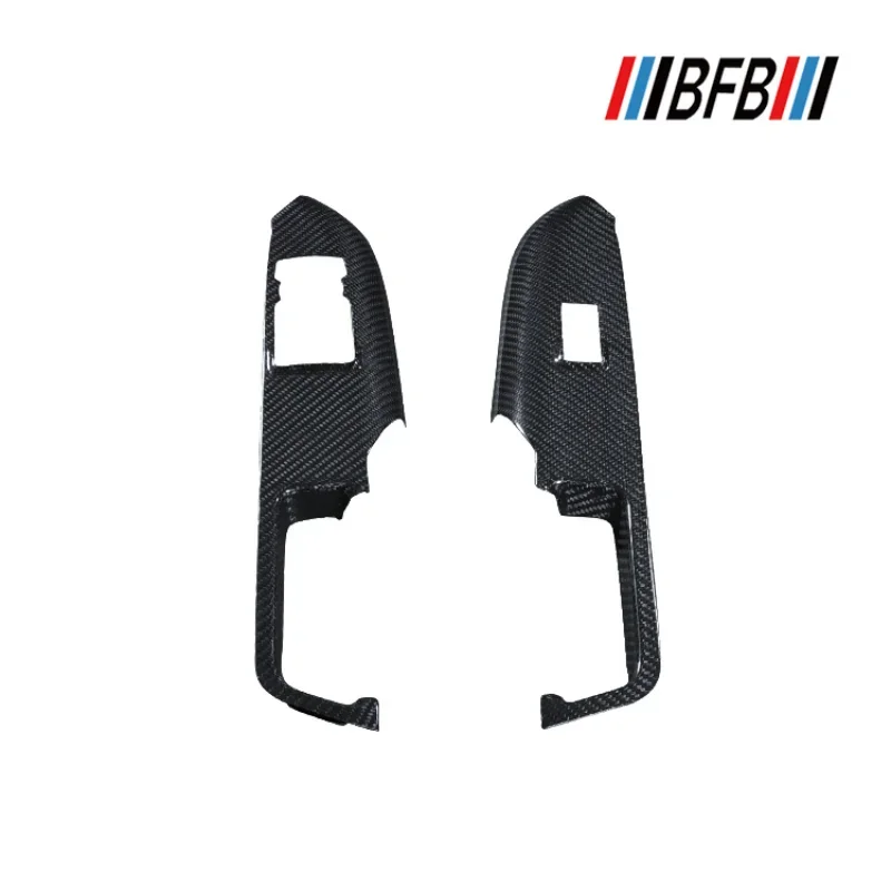 For Ford Mustang Dry carbon fiber 2024+ left right door lift window button handle panel decorative shell cover frame interior
