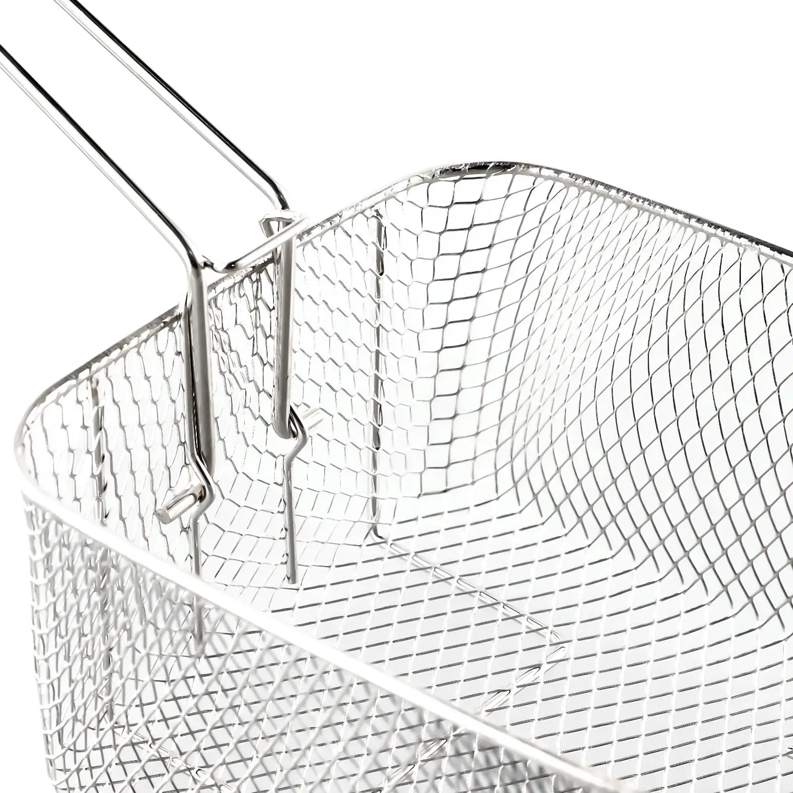 Fried Sieve Fry Basket Silver Stainless Steel 20.5 × 18.5 × 10.5cm Mini Fried Skewers Nickel Plated High Quality