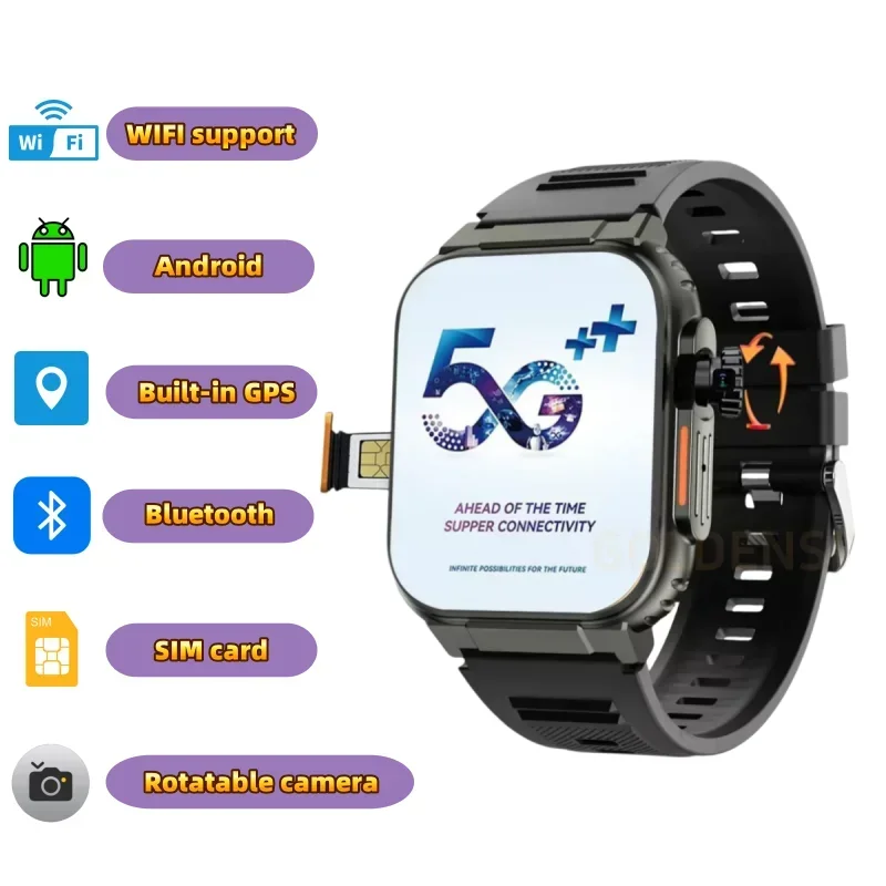 

Смарт-часы Microwear Android 2,2 дюйма 448*528Ultra AI3 256 ГБ 4G SIM-карта Amoled мониторинг здоровья 180 ° вращающаяся камера