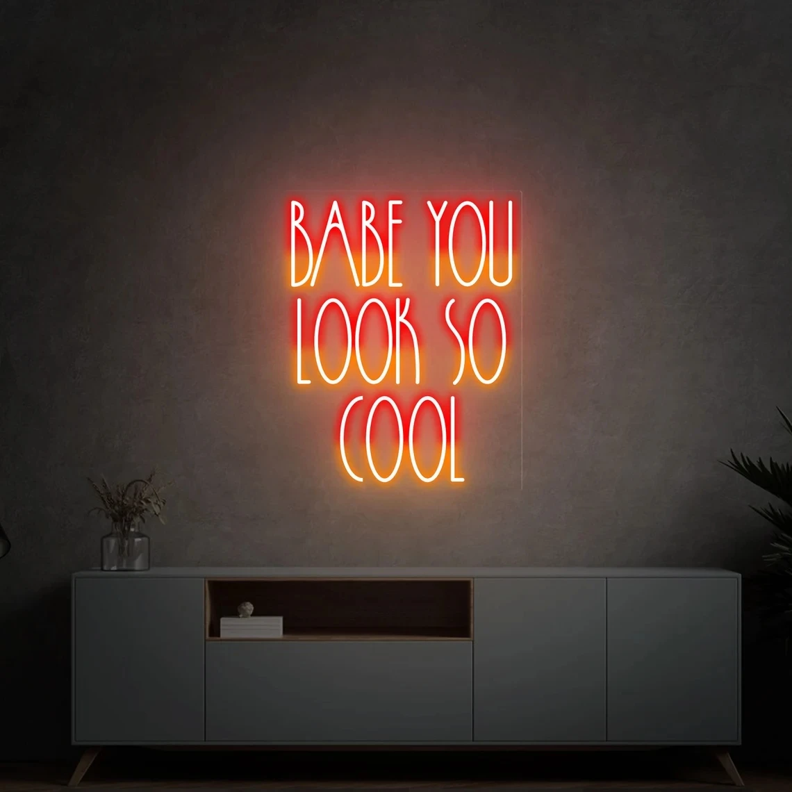 Babe You Look So Cool Neon Sign Custom Neon Light Wedding Party Decor Led Sign For Bedroom Home Gym Salon Bar Wall Art Decor Neo