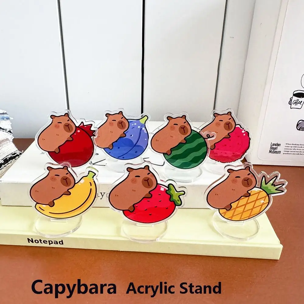 Engraçado capivara acrílico suporte frutas memo clipe ornamentos de mesa transparente simples decoração brinquedos