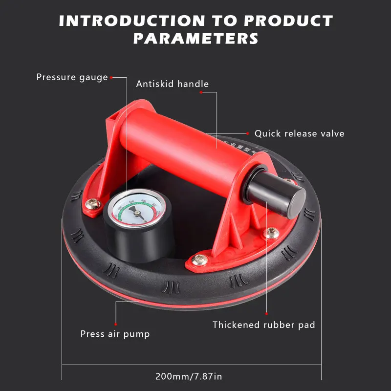 Электрическая Вакуумная присоска для стекла и керамической плитки, специальный присоска для мрамора, мощный инструмент для обработки кирпичной кладки
