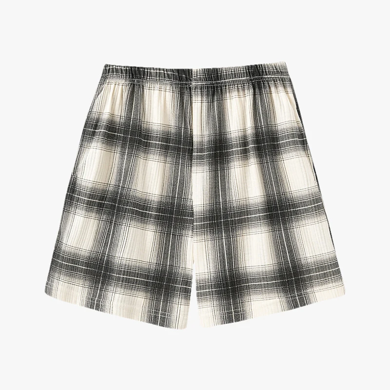 Calções de pijama xadrez soltos para homens e mulheres, 100% algodão, casual com elástico na cintura grande, calça de roupa doméstica, tamanho