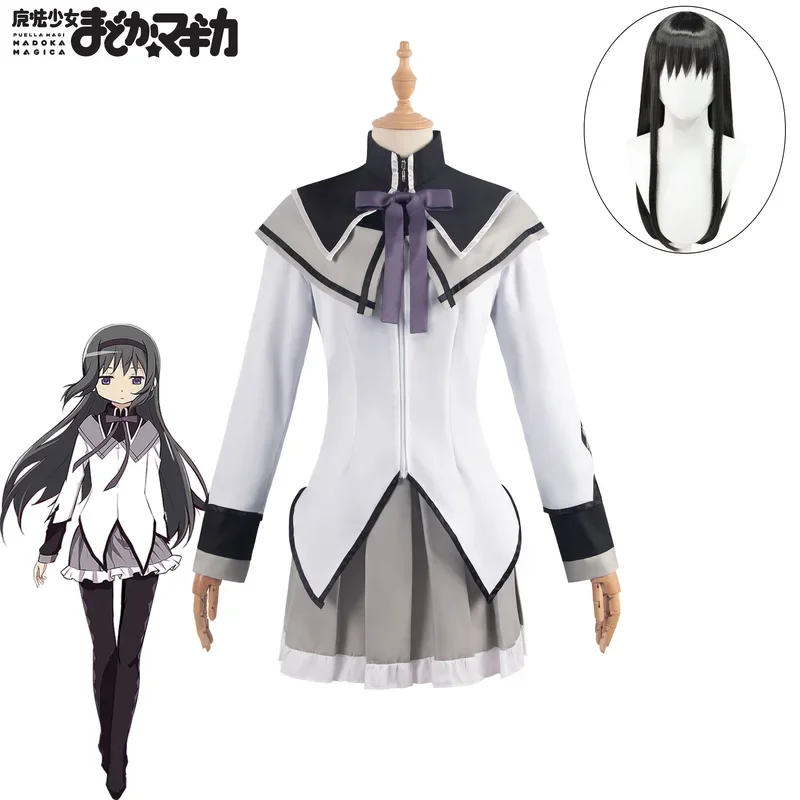 Anime Akemi Homura Cosplay Costume Fighting Uniform Stockings Akemi Homura Outfits