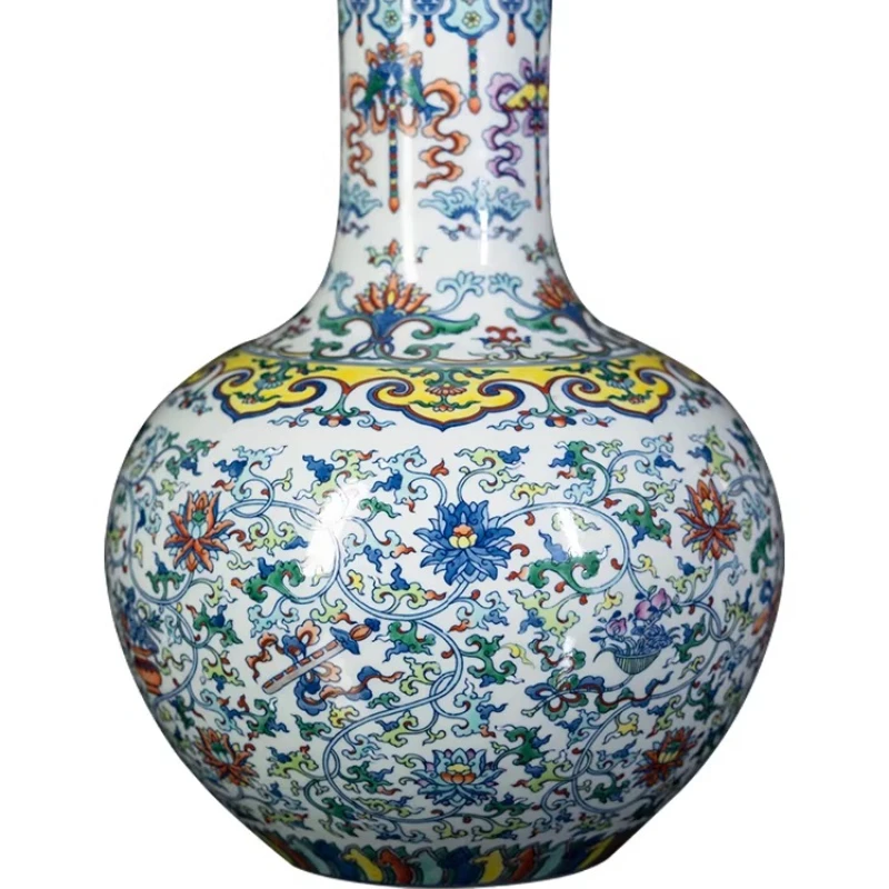 

Ceramic vase, Chinese style living room entrance office decoration opening housewarming gift antique hand-painted