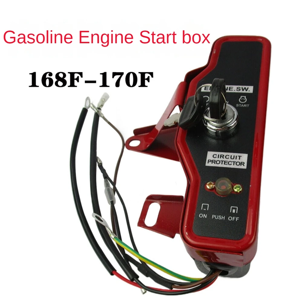 Gasoline Engine Water Pump F Electric Start Key Control Switch Control Box 168F/170F Tillage Engineering Machine Engine