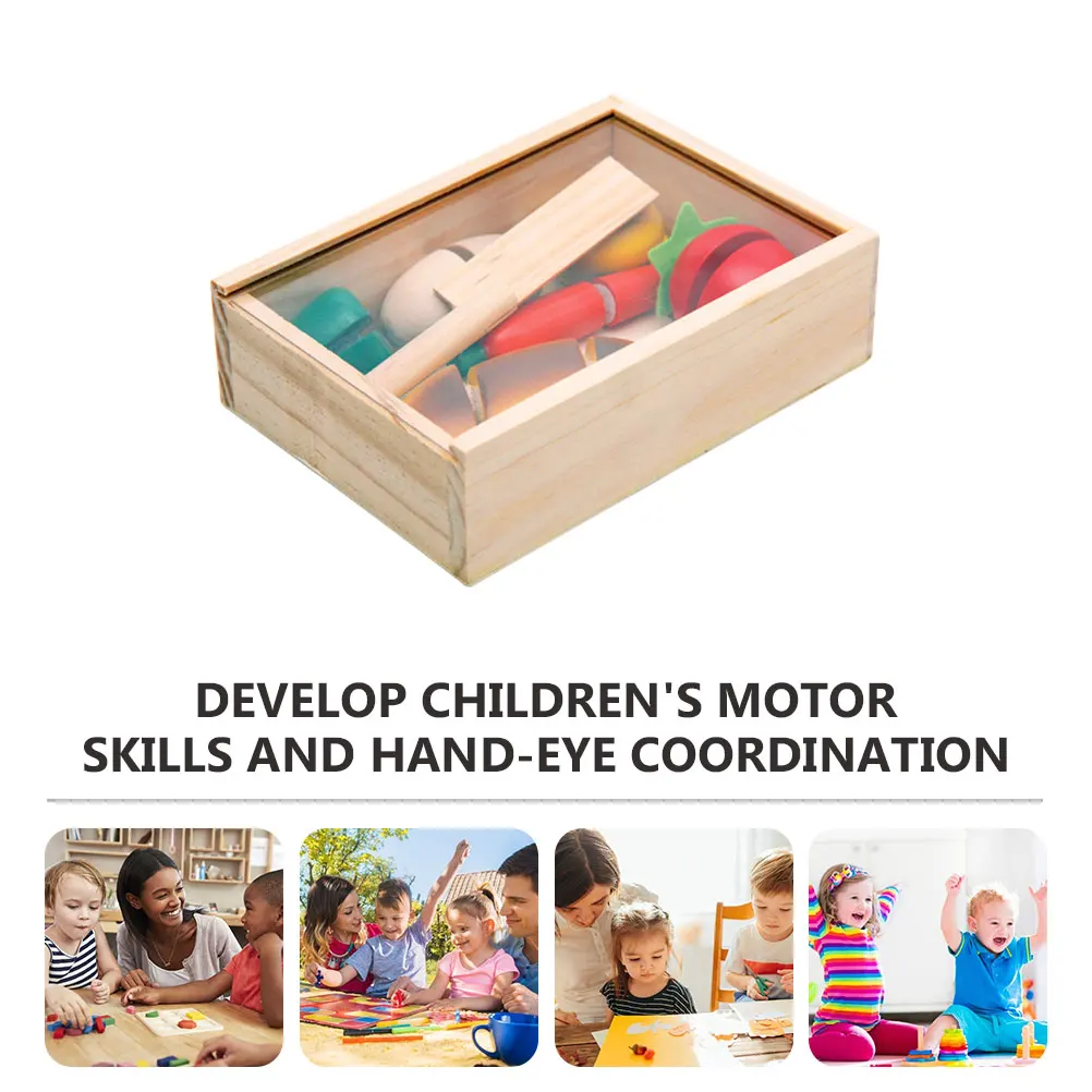 

Wooden Fruit Cut Cartoon Fruits Toys Kids Kitchen Utensils Cosplay Children's Kitchenware for