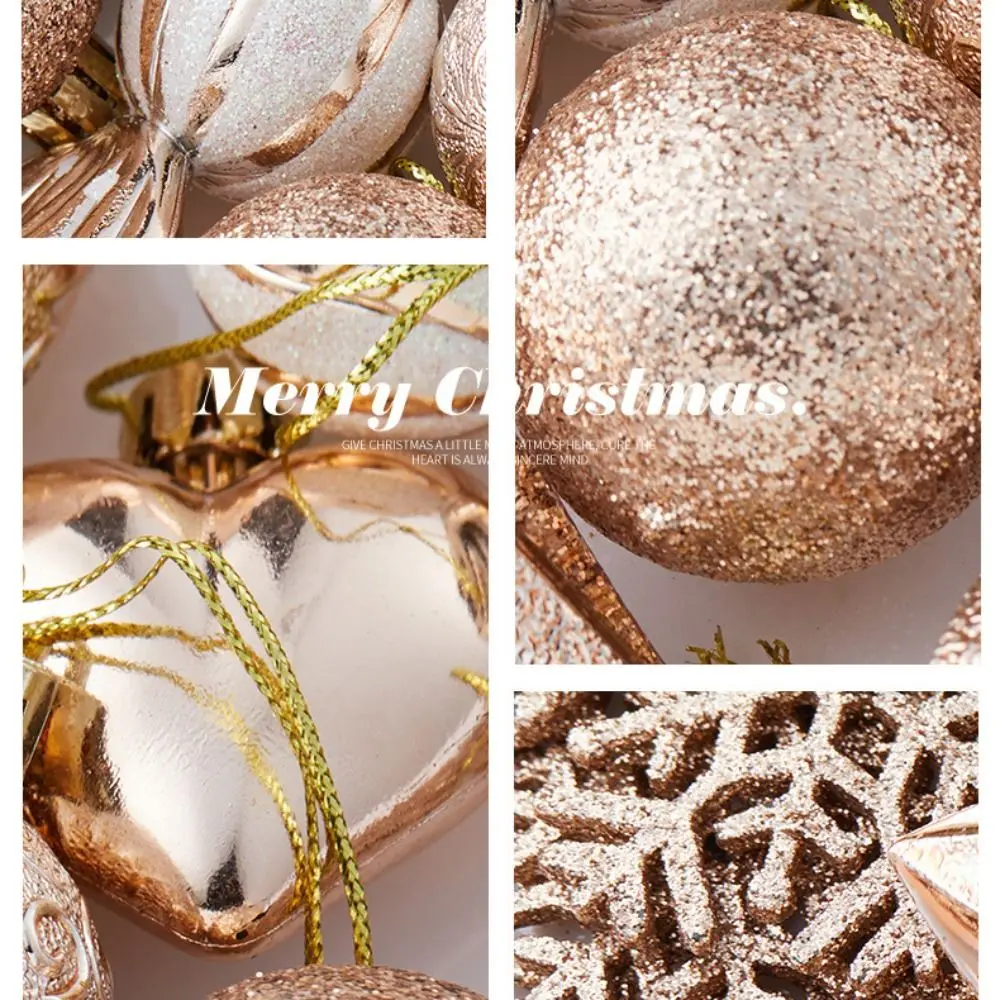26PCS Assorted Shapes Christmas Tree Ornaments Multi-Piece Set Hanging Pendant Holiday Ornament Set Pine Cone Design