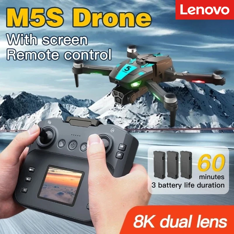 

Оригинальный дрон Lenovo M5S 8K с профессиональной двойной HD-камерой, 5G Wi-Fi, FPV, 360° ° Квадрокоптер с функцией обхода препятствий, бесщеточным двигателем и большим экраном