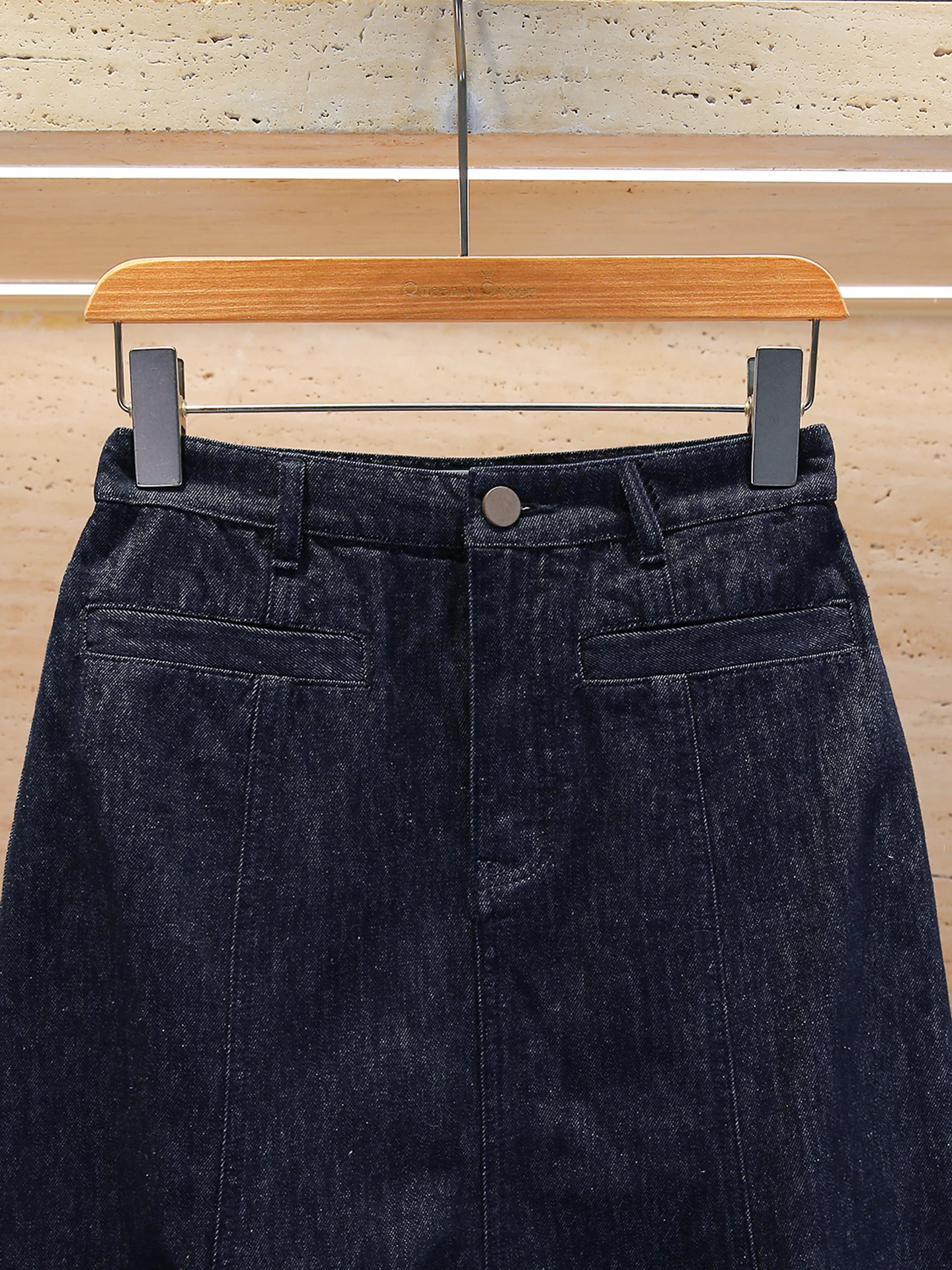 

High Waist Long Fi Tail f Skirt South Oil High End Women's Autumn Design Waed Vintage A-Line Skirt for Busin Commute