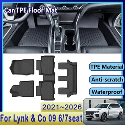 Car Floor Mats For Lynk & Co 09 2022 2023 2024 2025 2026 6seat 7seat Fuel PHEV EMP Anti-dirty Pads LHD Foot Carpets Accessories
