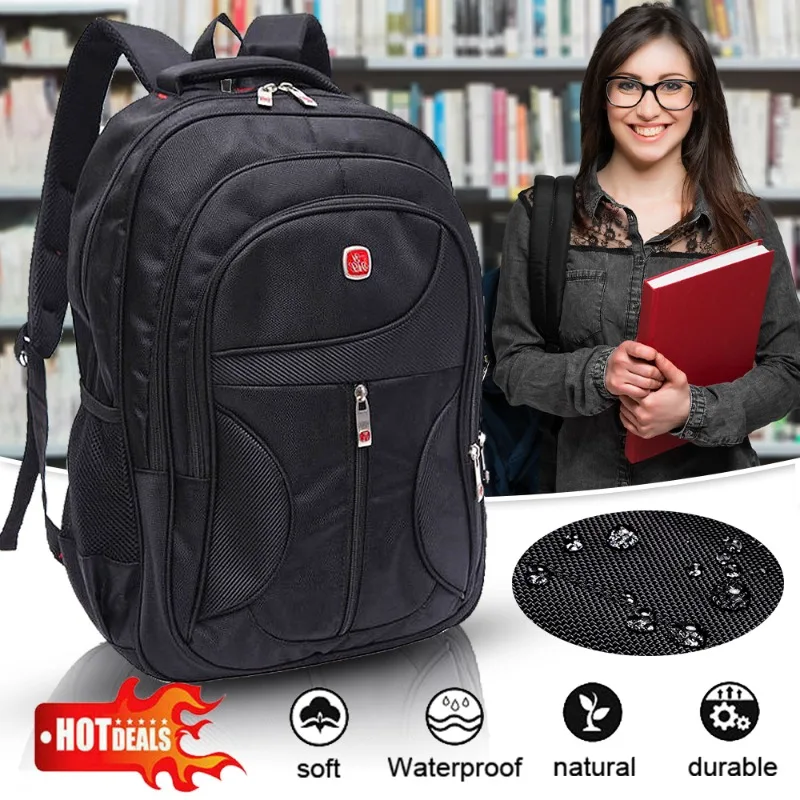 15,6-Zoll-Rucksack - Schwarz - 45 x 31 x 15 cm Bergsteigerrucksack, Reiserucksack, großes Fassungsvermögen