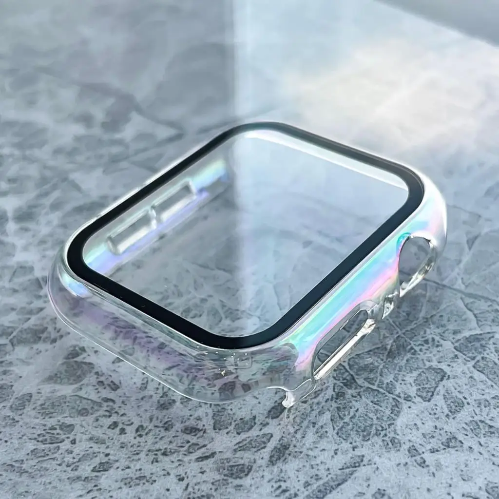 Screen Protector For Apple Watch Electroplating Case 44mm 40 41mm 38 42mm Glass 45mm Cover iWatch 9 8 7 6 5 4 3 2  SE Ultra 49mm