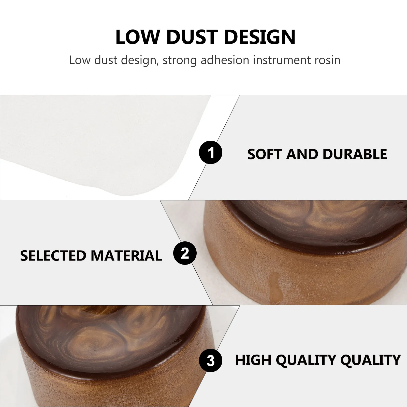 Natural Low Dust Rosin for Violin Viola Premium String Instrument Maintenance Tool Sensitive Tone Adhesion Long-Lasting String
