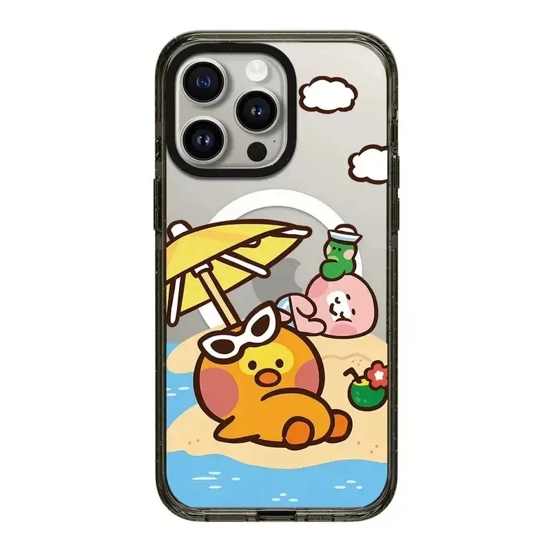 Cartoon Summer Diving 2.5 Acrylic Magnetic Phone Case Cover for IPhone 12 13 14 15 16 Pro Max Case